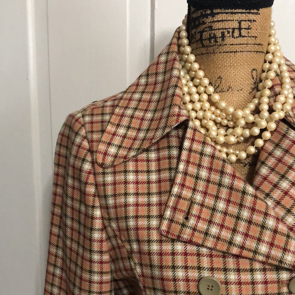 NICOLE MILLER • Beautiful Plaid Double-Breasted Trench Coat - Picture 6 of 16